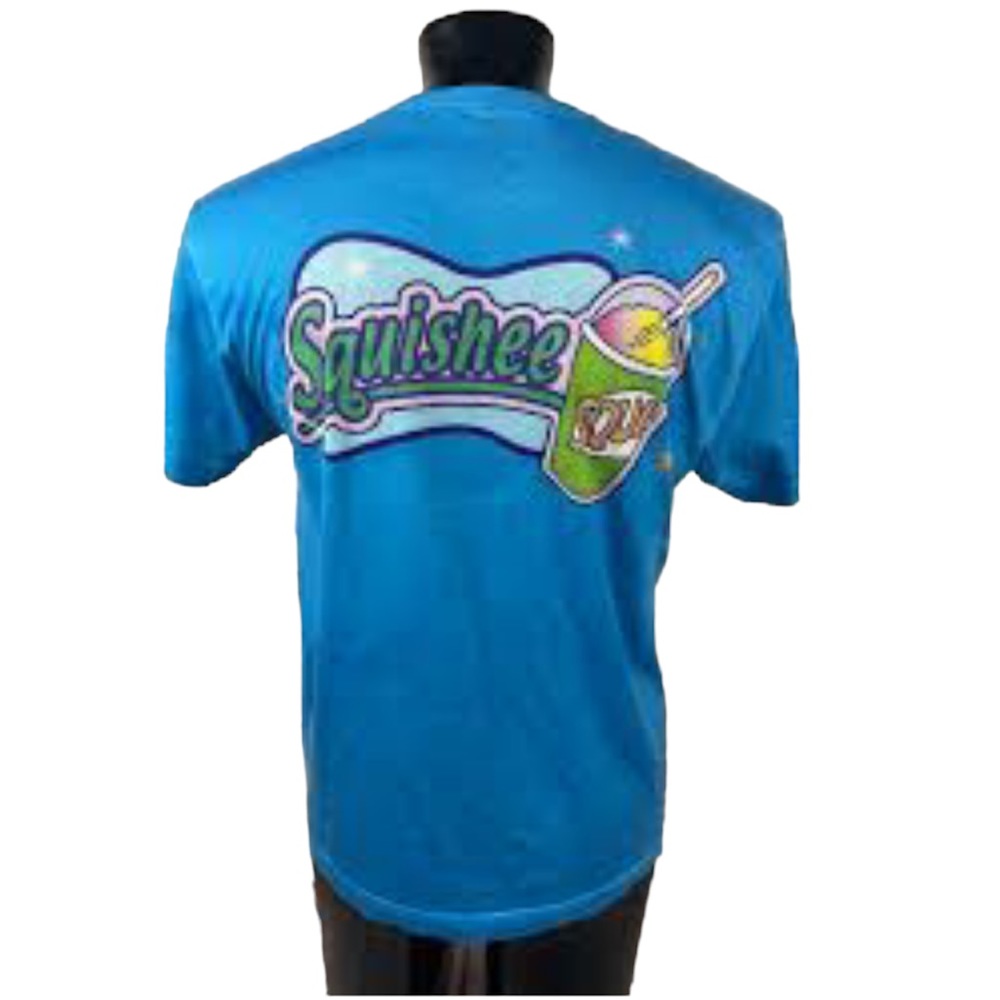 Men’s blue Y2k Universal Studios Simpson’s spring squishy Kwix-E mart tee shirt